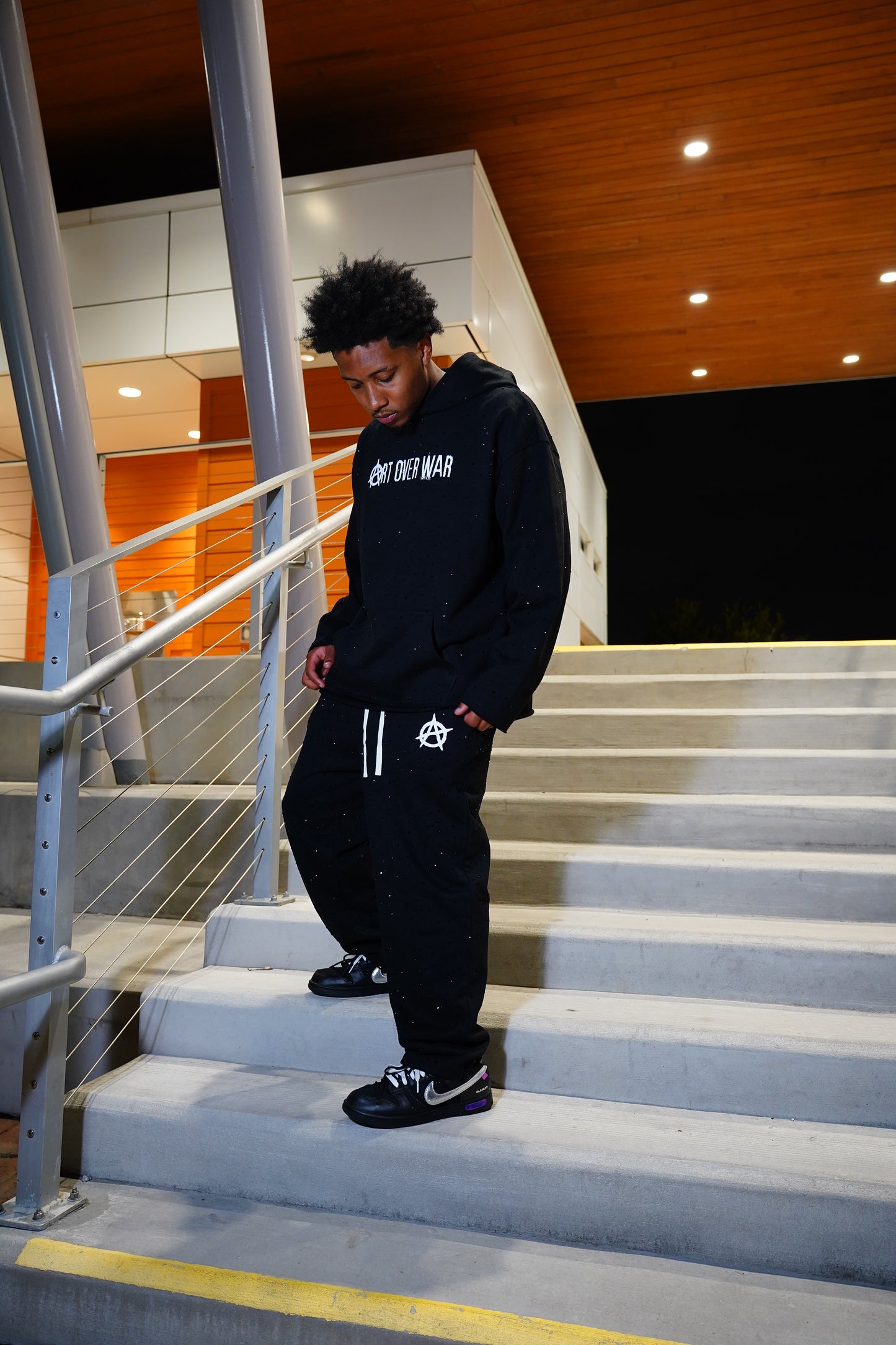 Fuck War Rhinestone Sweatpants