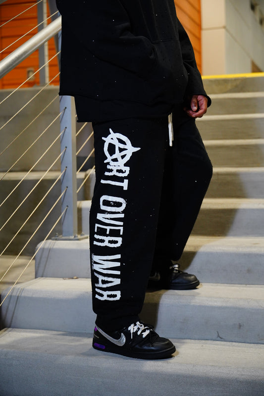 Fuck War Rhinestone Sweatpants