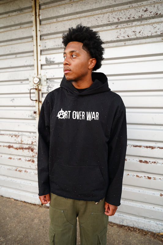 Fuck War Rhinestone Hoodie